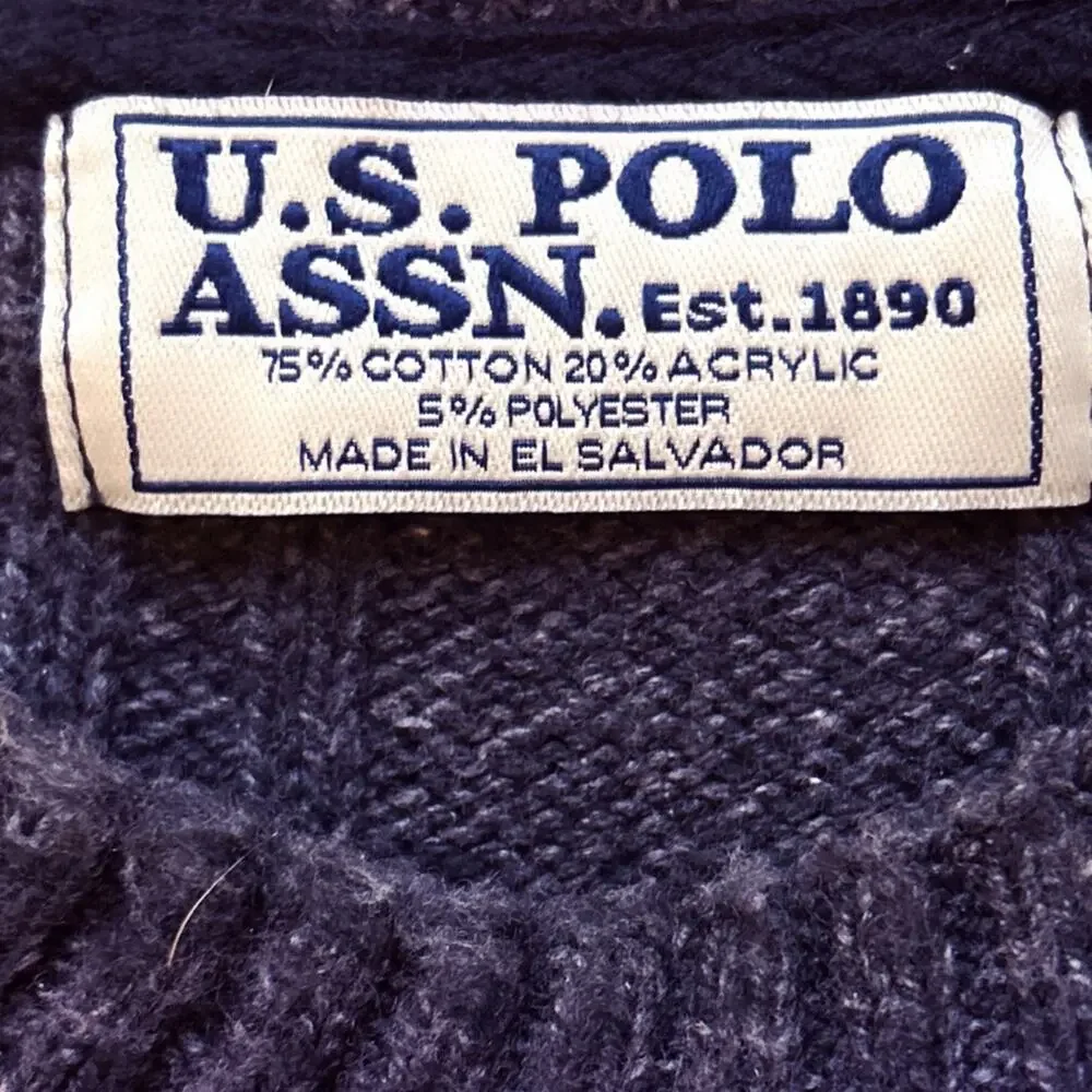 U.S. Polo Men’s Crew Neck Cotton Ribbed Sweater Heather‎ Gray Size Large